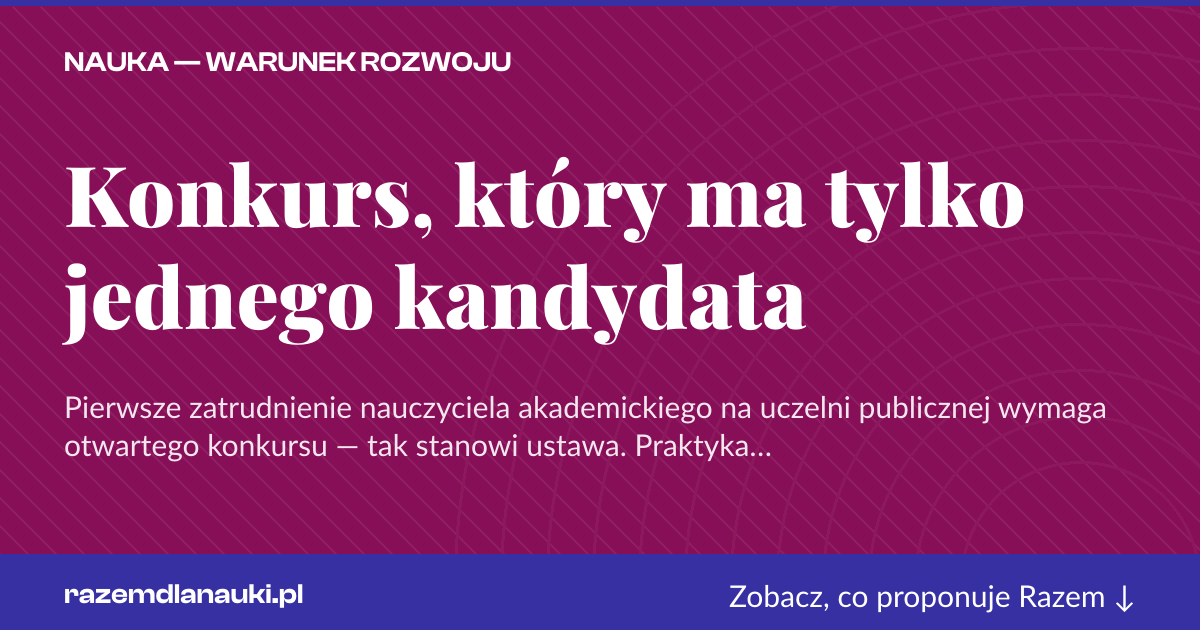 Karta social do udostępnienia: Konkurs, który ma tylko jednego kandydata