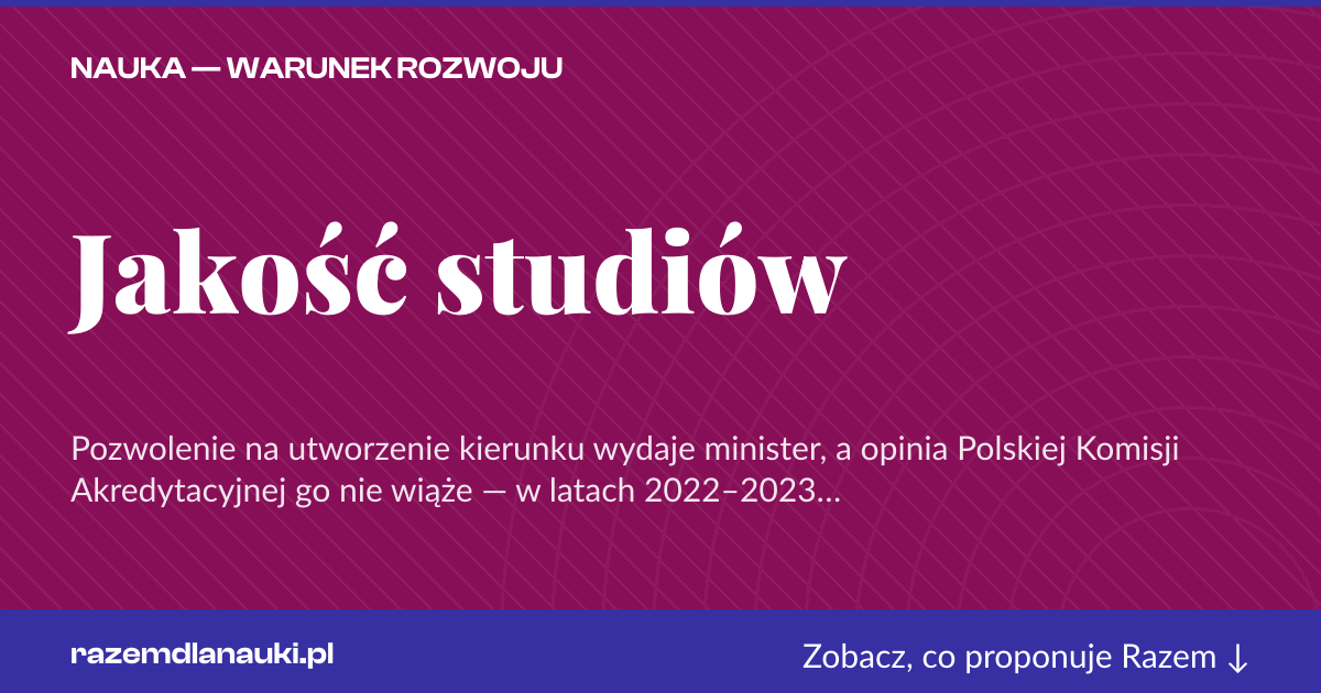 Karta social do udostępnienia: Jakość studiów
